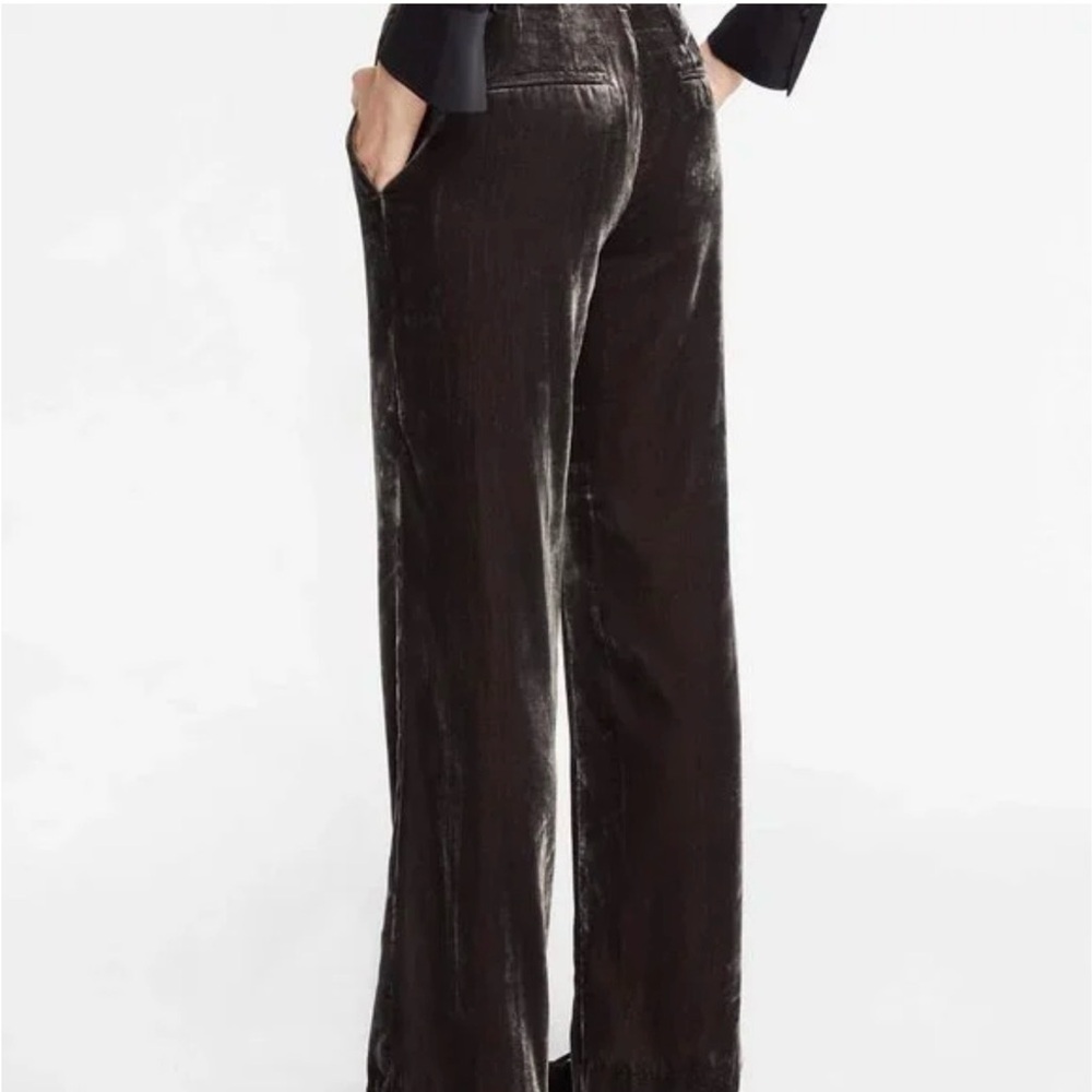 Ann Taylor Factory Brown Velvet Wide Leg Pants